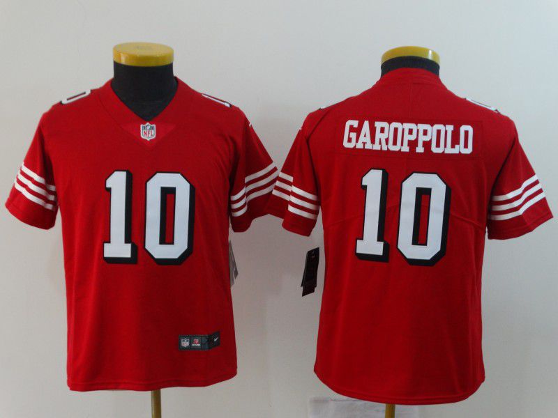 Youth San Francisco 49ers #10 Garoppolo Red Nike Vapor Untouchable Limited NFL Jerseys